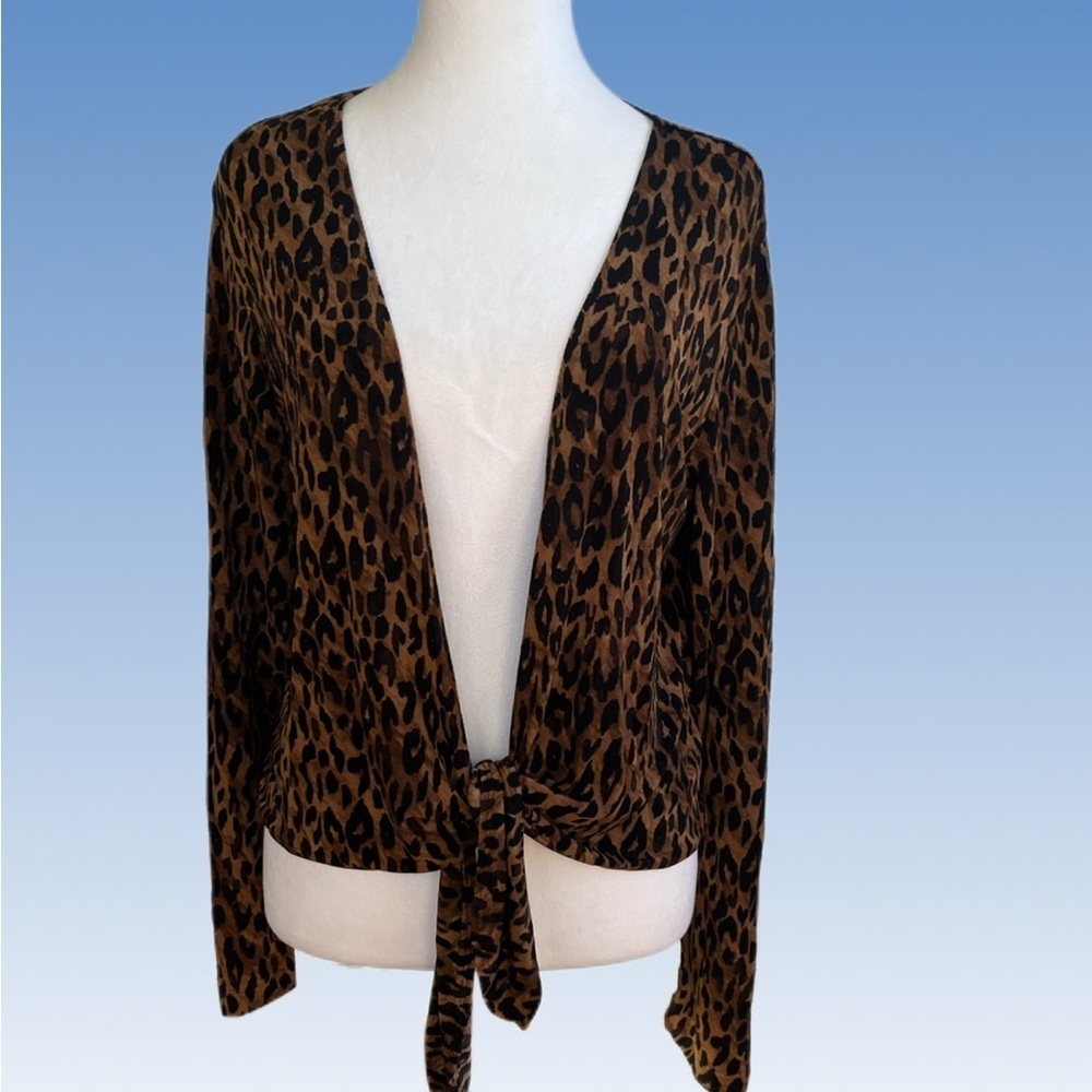 Chico's Animal Print Cardigan size 1